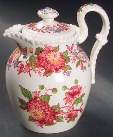 Aster Red (Gadroon) Large Syrup with Lid