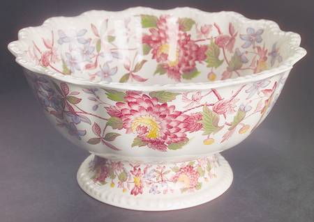 Aster Red (Gadroon) Large Footed Salad Serving Bowl