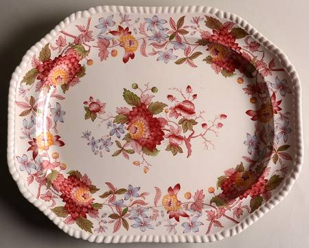 Aster Red (Gadroon) 17" Oval Serving Platter