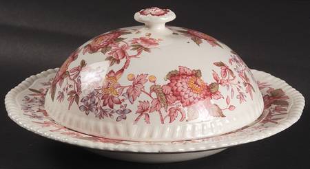Aster Red (Gadroon) Muffin Dish & Lid