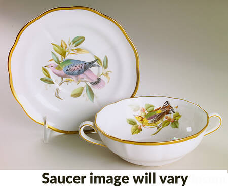Audubon Birds Flat Cream Soup Bowl & Saucer Set
