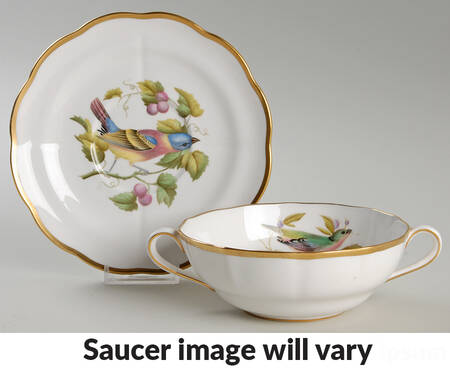 Audubon Birds Flat Cream Soup Bowl & Saucer Set