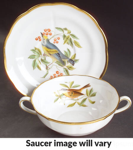 Audubon Birds Flat Cream Soup Bowl & Saucer Set