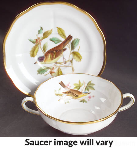Audubon Birds Flat Cream Soup Bowl & Saucer Set