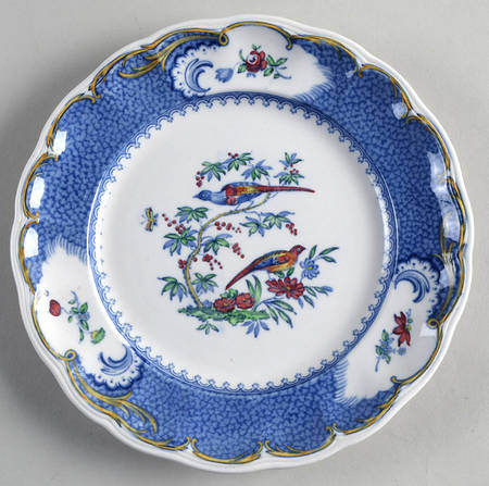 Spode's Aviary (Blue Border) Luncheon Plate