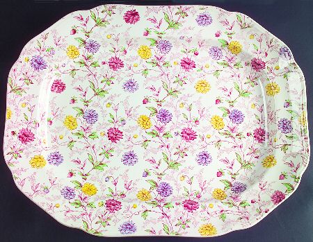 Bachelor's Button 16" Oval Serving Platter