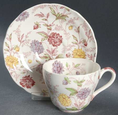 Bachelor's Button Flat Cup & Saucer Set