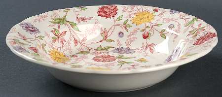 Bachelor's Button Rim Soup Bowl