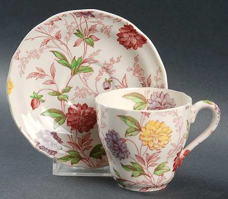Bachelor's Button Flat Demitasse Cup & Saucer Set