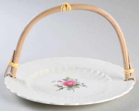 Billingsley Rose Pink (Old Backstamp) 5 3/8"-5 5/8" Bamboo Handled Serving Plate  HC
