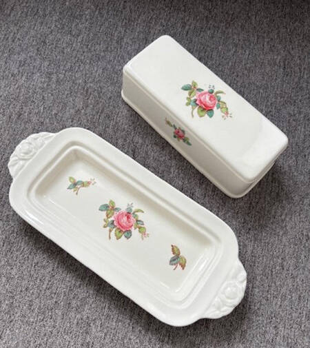 Billingsley Rose Pink (Old Backstamp) 1/4 Lb Covered Butter