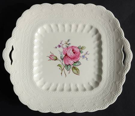 Billingsley Rose Pink (Old Backstamp) Square Handled Cake Plate