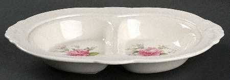 Billingsley Rose Pink (Old Backstamp) Oval Covered Divided Vegetable No Lid