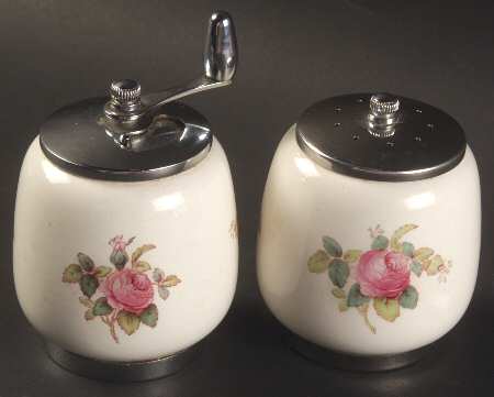 Billingsley Rose Pink (Old Backstamp) Salt Mill & Pepper Mill Set