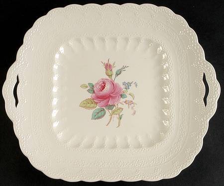 Billingsley Rose Pink (Old Backstamp) Square Handled Cake Plate