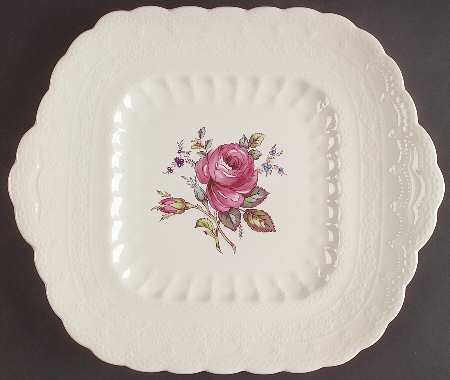 Billingsley Rose Pink (New Backstamp) Square Handled Cake Plate