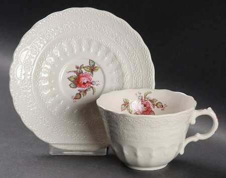 Billingsley Rose Pink (New Backstamp) Flat Cup & Saucer Set