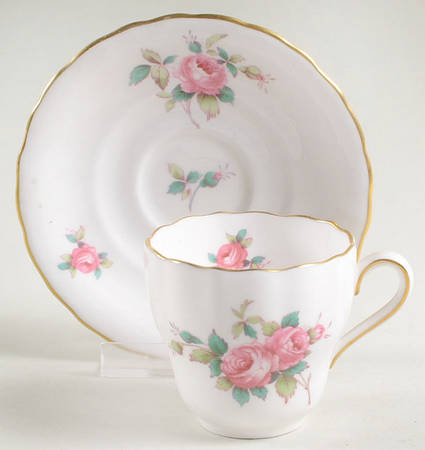 Billingsley Rose Spray Footed Demitasse Cup & Saucer Set
