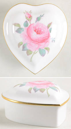 Billingsley Rose Spray Heart Shape Box & Lid