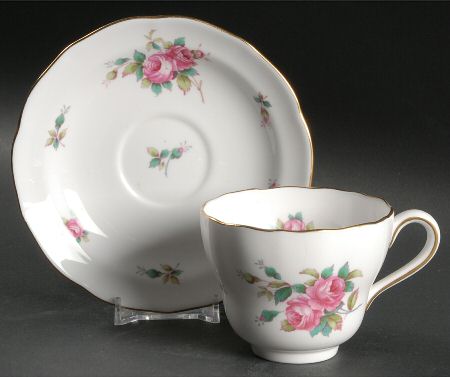 Billingsley Rose Spray Flat Cup & Saucer Set