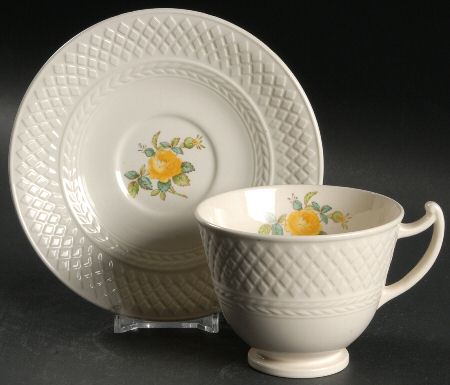 Billingsley Rose Yellow (Mansard) Footed Cup & Saucer Set