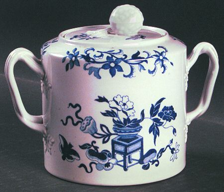 Blue Bowpot All Blue (Fine Newstone) Sugar Bowl & Lid