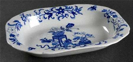 Blue Bowpot All Blue (Fine Newstone) 9" Oval Vegetable Bowl