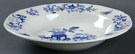 Blue Bowpot All Blue (Fine Newstone) Rim Soup Bowl