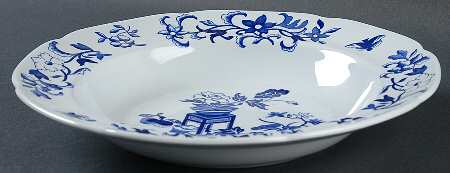 Blue Bowpot All Blue (Fine Newstone) Large Rim Soup Bowl
