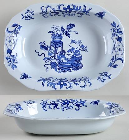 Blue Bowpot All Blue (Fine Newstone) 9" Oval Vegetable Bowl