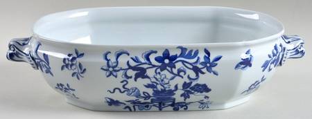 Blue Bowpot All Blue (Fine Newstone) Oval Vegetable No Lid