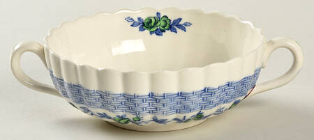 Blue Belle Flat Cream Soup Bowl