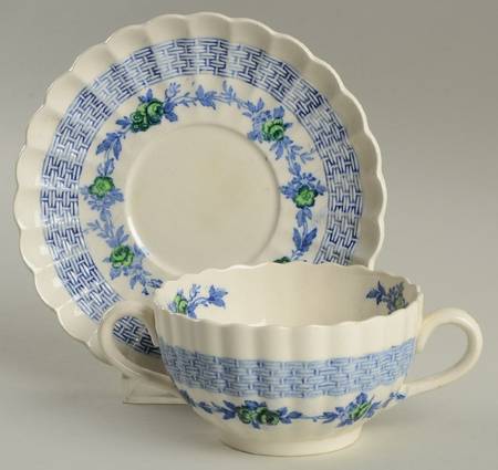 Blue Belle Flat Bouillon Cup & Saucer