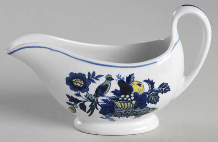 Blue Bird (Fine Stone) Individual Gravy Boat