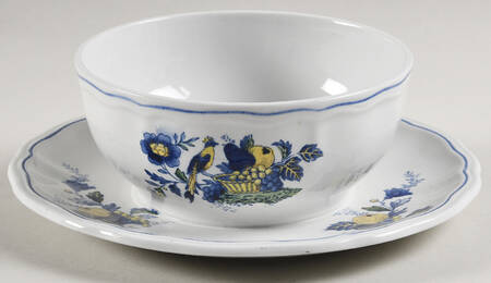 Blue Bird (Fine Stone) Mayonaisse w/Attached Underplate No Lid