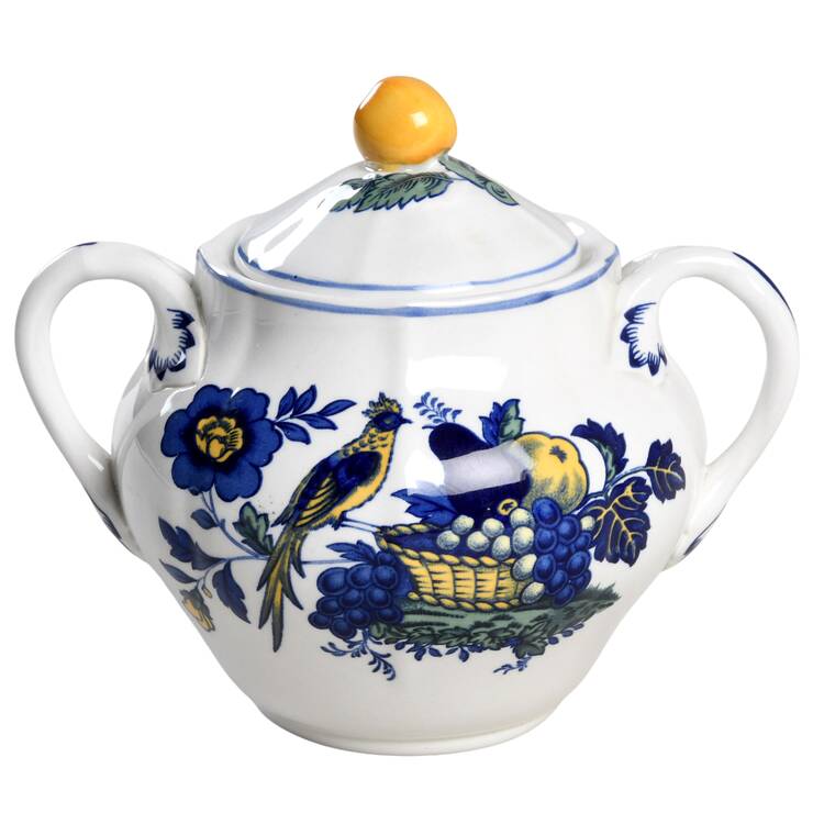 Blue Bird (Fine Stone) Sugar Bowl & Lid