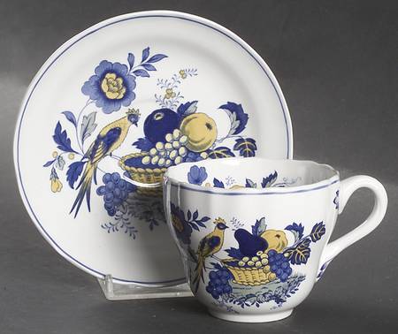 Blue Bird (Fine Stone) Flat Cup & Saucer Set
