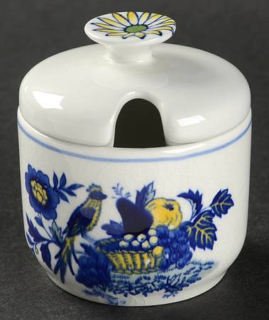 Blue Bird (Fine Stone) Mustard Jar & Lid