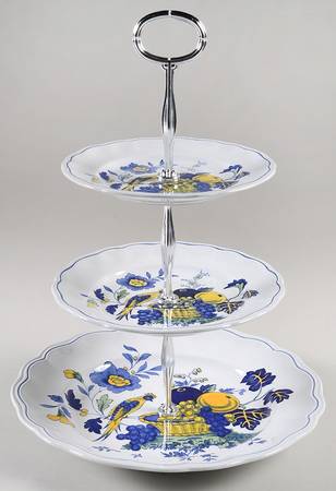 Blue Bird (Fine Stone) 3-Tiered Serving Tray (DP, SP, BB)