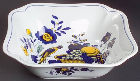 Blue Bird (Fine Stone) 9" Square Vegetable Bowl