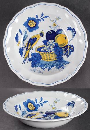 Blue Bird (Fine Stone) Rim Soup Bowl