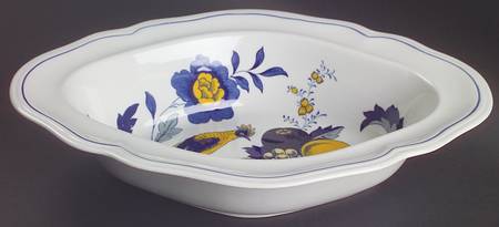 Blue Bird (Fine Stone) 10" Oval Vegetable Bowl