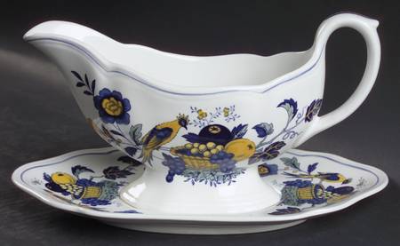 Blue Bird (Fine Stone) Gravy Boat & Underplate