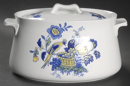 Blue Bird (Fine Stone) 2 Quart Oval Covered Casserole
