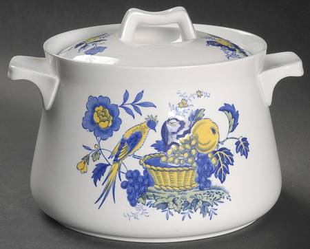 Blue Bird (Fine Stone) 1.25 Qt Round Covered Casserole