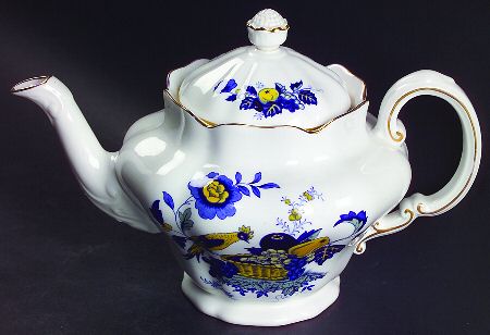Blue Harvest Blue Bird (Gold Trim) Teapot & Lid