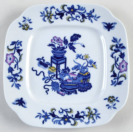 Blue Bowpot Multicolor Square Salad Plate