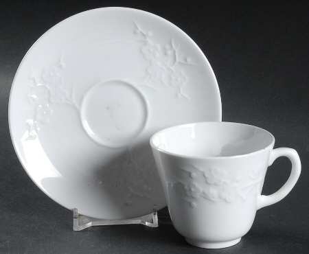 Blanche De Chine (All White) Flat Demitasse Cup & Saucer Set