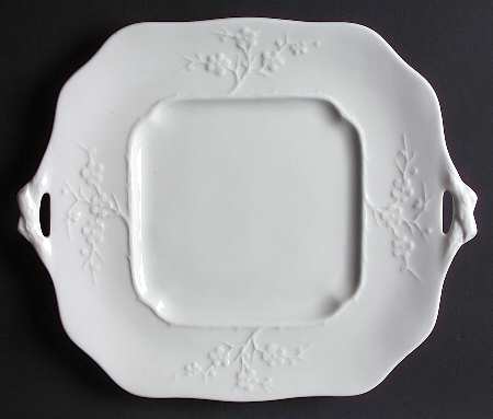 Blanche De Chine (All White) Square Handled Cake Plate