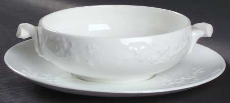 Blanche De Chine (All White) Flat Cream Soup & Saucer Set